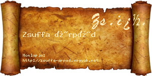 Zsuffa Árpád névjegykártya
